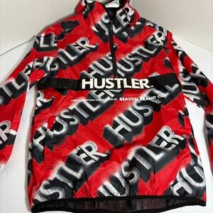 Reason x Hustler Limited Edition Red Graphic Windbreaker M